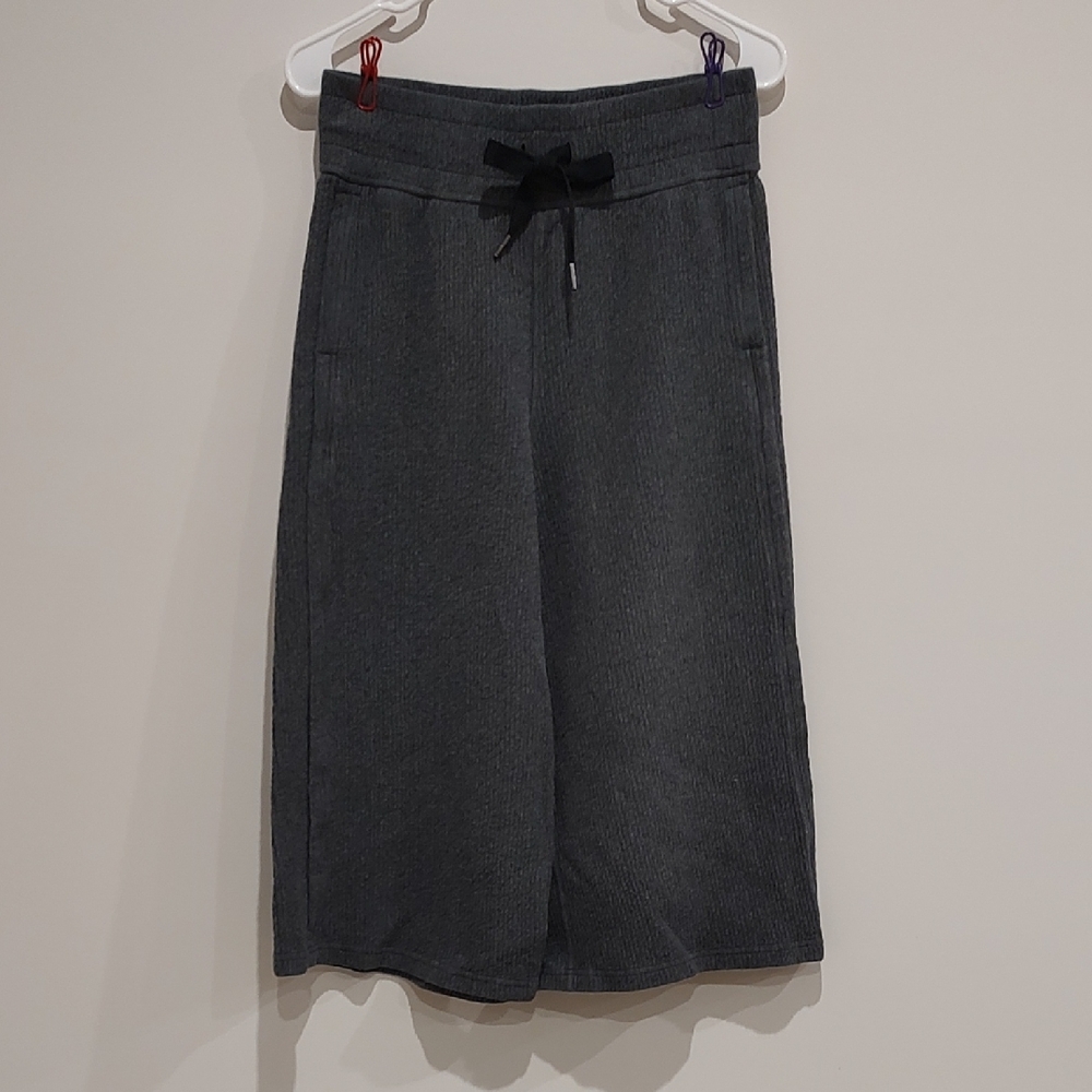 Lululemon Retreat Yourself Crop Ribbed Heather Core Dark Grey Wide-Leg Cozy